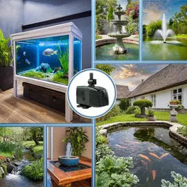 KERRY Wasserpumpe 12 V 1000 L/H, 17 Watt, 7m Kabel 170 cm Förderhöhe Teichpumpe | Wasserspielpumpe 12V 1000L/H, Zimmerbrunnen-Pumpe | Brunnenpumpe | Springbru...