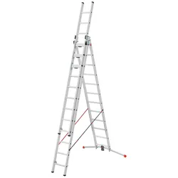 Hailo Sprossenschiebeleiter S120 Pro mit innovativen 3 Dreh-Stufen mit großer Standfläche 3x12 Sprossen