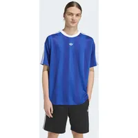 adidas T-Shirt ADIDAS ORIGINALS "ADIDAS ADICOLOR JACQUARD TRIKOT", Herren, Gr. S, collegiate royal, Obermaterial: 100% Polyester, Rundhals, Shirts T-Shirt, lockere Passform, Rundhalsausschnitt, mit klassischem Trefoil Logo