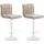 CLP Barhocker Calma 2er Set höhenverstellbar drehbar  creme/Metall matt weiss