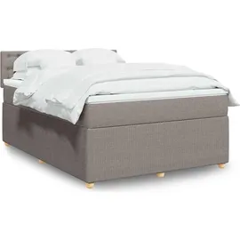 vidaXL Boxspringbett mit Matratze Taupe 140x200 cm Stoff
