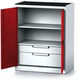 Werkstattschrank MECHANIC, 1170x920x500 mm, 1 Regalboden, 2 Schubladen, Tür Rot