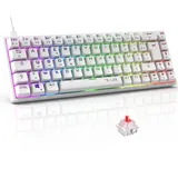THE G-LAB Keyz Titanium Gaming-Tastatur roter Switch AZERTY