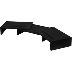 ML-Design Doppelmonitorständer 110x27x10,5 cm Schwarz aus Holz
