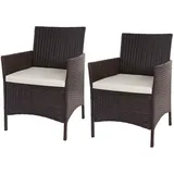 Proregal Andi Gartensessel 59 x 83 x 60 cm braun 2 St.