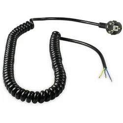 AS SCHWABE Anschluss Spiralkabel, 4 m, 3x1,5 mm2, schwarz, offenes Ende