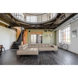 KAWOLA Ecksofa NELSON grau Leder Relaxfunktion