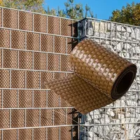 nyvi Polyrattan Sichtschutzstreifen Privafence 255 x 19 cm - Sichtschutz für Doppelstabmatten Zaun Anzahl:10;Farbe:Honig
