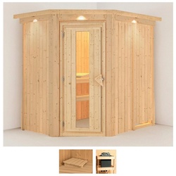 Karibu Sauna Swantje, BxTxH: 165 x 210 x 202 cm, 68 mm, (Set) ohne Ofen beige