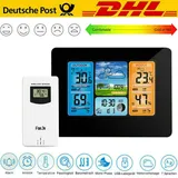 Funk Wetterstation Thermometer Mit Farbdisplay Innen-Außensensor Digitale Wecker
