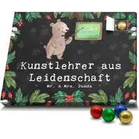 Mr. & Mrs. Panda Schoko Adventskalender Kunstlehrer Leidenschaft - Schwarz - Geschenk, Acrylfarben, Schokoladen Adventskalender, Kunstschule, Ausbi... - Schwarz