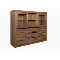 MASSIVMOEBEL24.DE Highboard Wild-/Zerreiche 160x45x140 Tabacco brown geölt MONTREUX #242