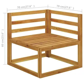 vidaXL Garten-Lounge-Set 6-tlg. creme Massivholz Akazie