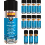 Hycote schnell trocknender Aerosol-Auto-Sprühlack, glänzend schwarz, 400 ml (12er-Pack)