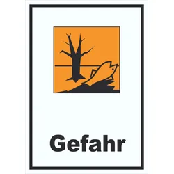 HB-Druck Schild Gefahrensymbol Umweltgefährlich Gefahr hochkant A6 (105x148mm)