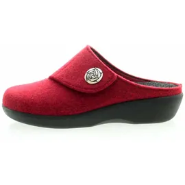 Berkemann Teresa Hausschuh, dunkelrot, Filz, Weite H, Wechselfußbett 5061-258 40 - Dunkelrot - 40