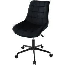 ML-Design Bürostuhl, Schwarz, Sitzfläche aus Samt, Metallgestell, Polsterstuhl mit Rückenlehne, höhenverstellbar, 360° Drehstuhl mit 5 Rollen,