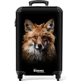 noboringsuitcases NoBoringSuitcases.com Handgepäck Koffer 55x40x20, cm Tiere auf schwarzem Hintergrund: Fuchs, - Bunt