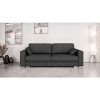 Home Affaire 3-Sitzer Stevinson Schlafsofa mit Bettkasten, Maße B/H/T: 229/87/97 cm, mit Wellenunterfederung, 2 Rückenkissen und 2 Zierkissen schwarz