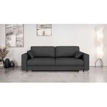 Home Affaire 3-Sitzer Stevinson Schlafsofa mit Bettkasten, Maße B/H/T: 229/87/97 cm, mit Wellenunterfederung, 2 Rückenkissen und 2 Zierkissen schwarz