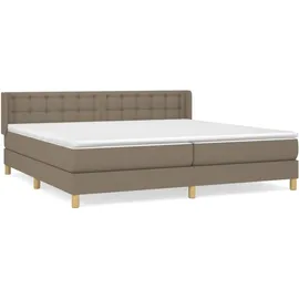 vidaXL Boxspringbett mit Matratze Taupe 180x200 cm Stoff