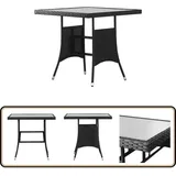 Gartentisch Schwarz 80 x 80 x 74 cm Poly Rattan - Gartentisch - Esstisch - Terrassenmöbel - Outdoor Tisch - Polyrattan