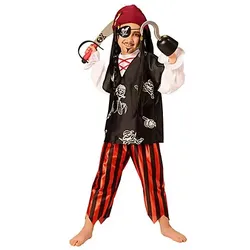 Kinder-Kostüm Pirat "Eddie", schwarz/weiß/rot