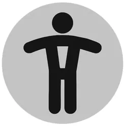 CombiCraft Aluminium Türschild 'Herren' zur Kennzeichnung von Herrentoiletten, Ø75 mm mit doppelseitigem Klebeband