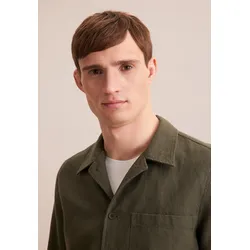 Hemdjacke SEIDENSTICKER "Seidensticker", Herren, Gr. M, grün (olive), 100% Leinen, unifarben, Jacken