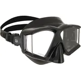 CRESSI Horizon Mask Black/Black - Unisex Tauch und Schnorchelmaske mit 4 Separaten Temperargläsern für eine Pneingeschränkte Rundumsich, Schwarz/Schwarz