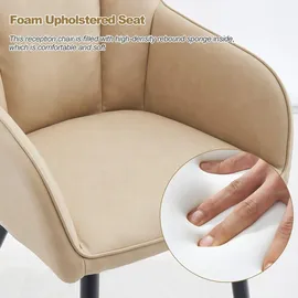 CLIPOP Esszimmerstuhl Kunstleder Beige 2er Set