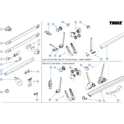 Thule Steckhülsen Verbindung Tragrahmen 2 Stück für Fahrradträger Sport G2  - Thule Ersatzteilnummer 1500602624