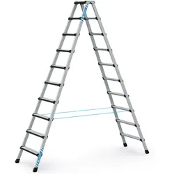 Zarges Comfortstep B Stehleiter mit gepolsterter Stufen-Vorderkante 2x10 Stufen