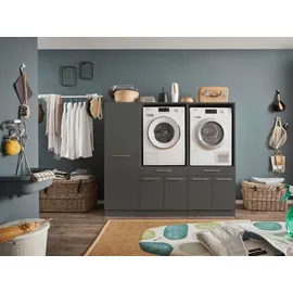 laundreezy Anthrazit, Holzwerkstoff, 2 Schubladen, 185x162x67.5 cm