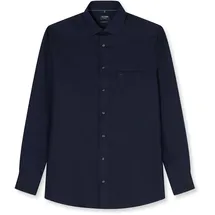Olymp Businesshemd OLYMP "OLYMP Luxor, modern fit, New Kent", Herren, Gr. 37, Normaler Arm, marine, 100% Baumwolle, Hemden