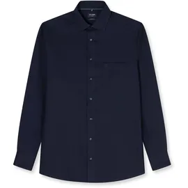 Olymp Businesshemd OLYMP "OLYMP Luxor, modern fit, New Kent", Herren, Gr. 37, Normaler Arm, marine, 100% Baumwolle, Hemden