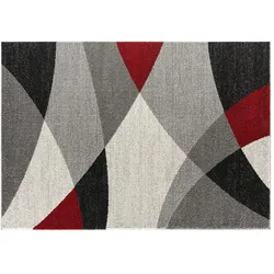 Webteppich  Thales , grau , Synthetische Fasern , Maße (cm): B: 80