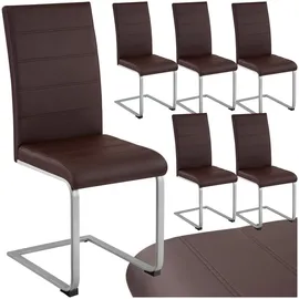 Tectake tectake® Schwingstühle Kunstleder 6er Setbraun