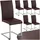 Tectake tectake® Schwingstühle Kunstleder 6er Setbraun