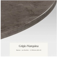 MAGNA Atelier Esstisch BERGEN OVAL mit ECHTEM MARMOR, Esstisch oval, schwarz weiß Metallgestell, 200x100x75cm grau