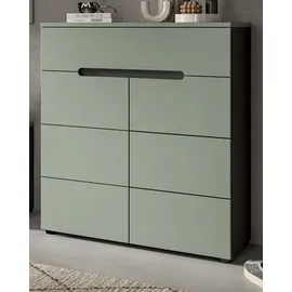 inn.furn Schuhkommode 80 x 94 x 80 cm Salbei/Grau Soft Close / Salbei
