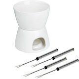 BALOU Schokofondue Set 6-teilig, 450ml - Schoko Fondueset aus Porzellan - Schokoladenfondue Set für Teelicht