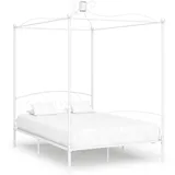 vidaXL Himmelbett-Gestell Weiß Metall 120 x 200 cm