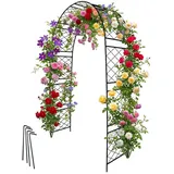 Relaxdays Rosenbogen 140 x 240 x 50 cm Schwarz