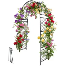 Relaxdays Rosenbogen 140 x 240 x 50 cm Schwarz