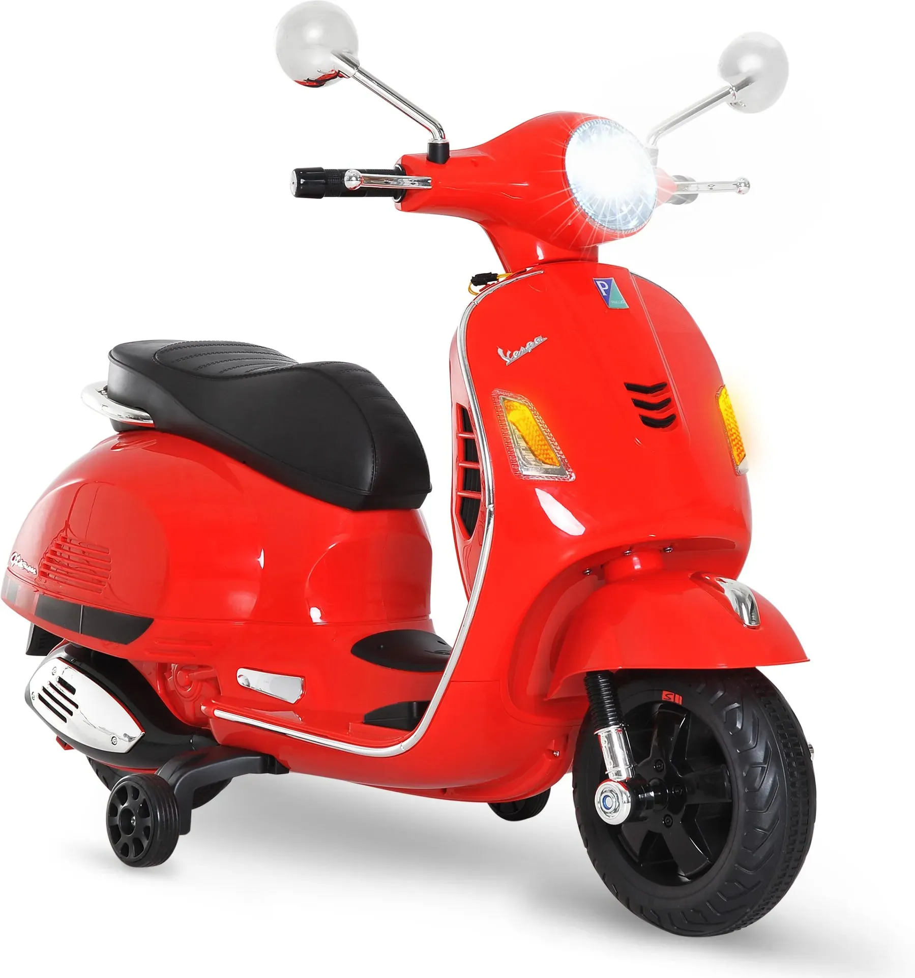 HOMCOM® Elektro Kindermotorrad VESPA Kinderauto Weiß Rot   Aosom