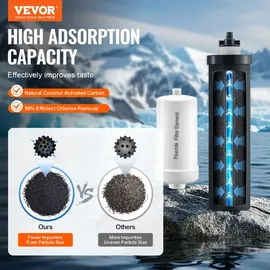 Vevor Wasserfilter-Ersatz Reinigungselemente Ersatzfilter, Schwerkraft-Wasserfiltersystem-Ersatz, kompatibel mit den meisten Marken, 4er-Pack (2 Aktivkohlefilter + 2 Entfluorierungsfilter)