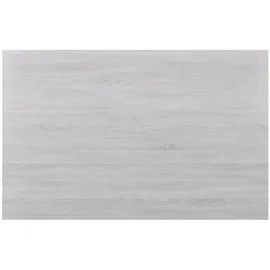 [en.casa] Esstisch Eiche weiß mit 6 Stühlen hellgrau Kunstleder gepolstert 140x90 cm