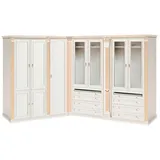 JVmoebel Eckschrank Exklusiver Weißer Kleiderschrank Massivholz Schränke Robuste (Eckschrank L- Form) Made in Europa weiß