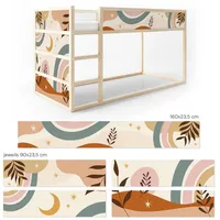 Unik nordic Möbelfolie IKEA Kura Bett­aufkleber Set - Boho